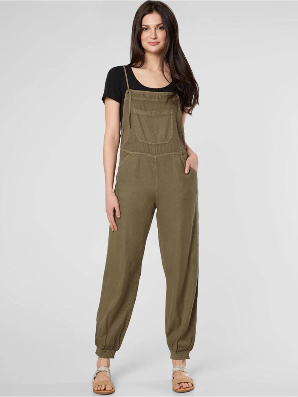 Billabong Olive Green Relaxed Utility Jumpsuit